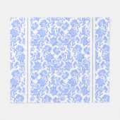 Couverture Polaire Poudre bleu et blanc Damas florales (Devant (Horizontal))