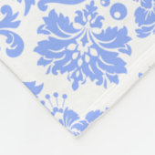 Couverture Polaire Poudre bleu et blanc Damas florales (Coin)