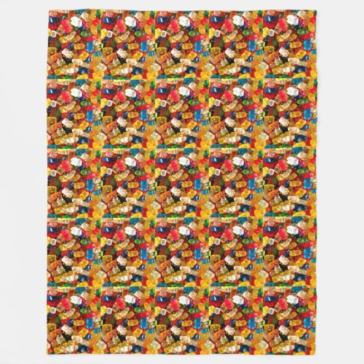 Couverture Polaire poule de bonbon aux ours gommy (Devant)