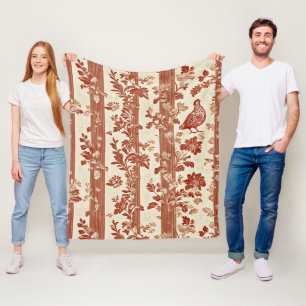 Couverture Polaire Poule en terre cuite rustique Toile Rayure