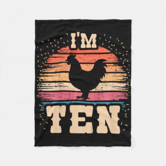 Couverture Polaire Poule Garçon Fille Anniversaire 10 Ans 10ème Poule