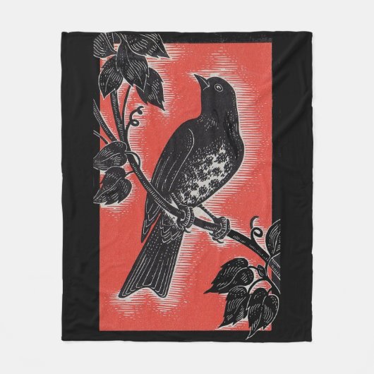 Couverture Polaire poule noire avec rouge (Devant)