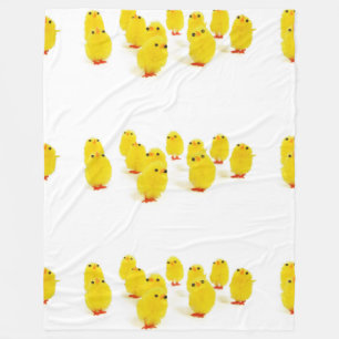 Couverture Polaire poules mignonettes blanc