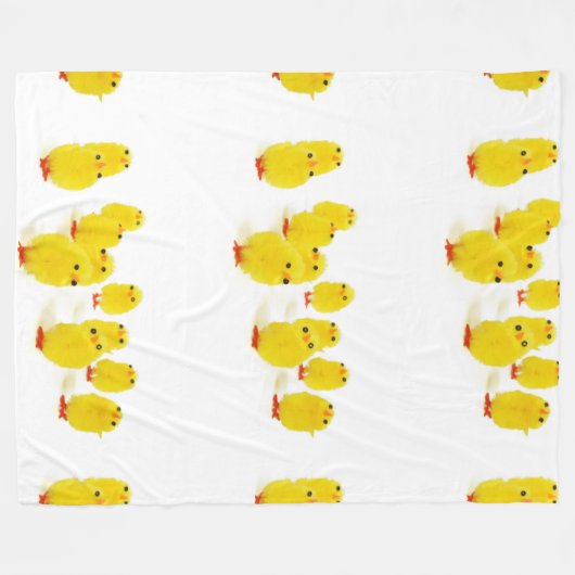 Couverture Polaire poules mignonettes blanc (Devant (Horizontal))