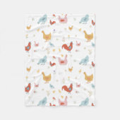Couverture Polaire Poules mignonnes et poulets pour bébés (Devant)