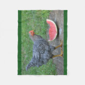 Couverture Polaire Poulet aime la pastèque (Devant)