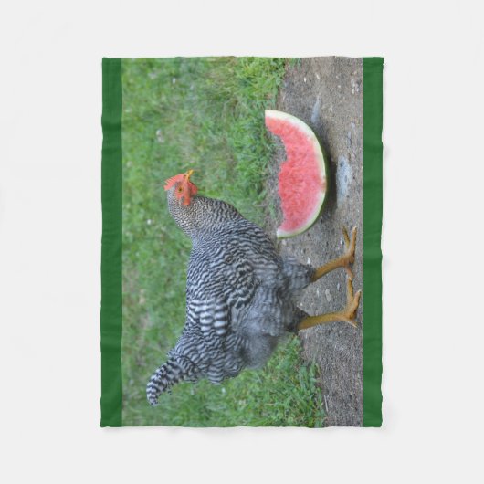 Couverture Polaire Poulet aime la pastèque (Devant)