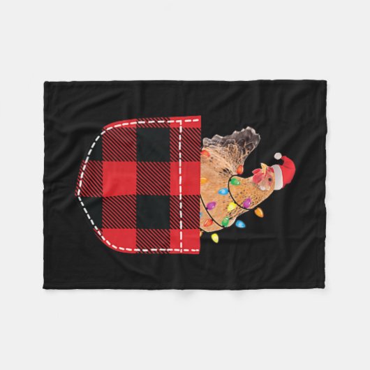 Couverture Polaire Poulet Dans La Poche Drôle Xmas Plaid Poche Poulet (Devant (Horizontal))