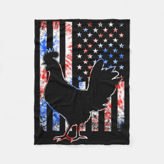 Couverture Polaire Poulet drapeau américain patriotique amateur de po