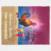 Couverture Polaire Poulet drôle de coq de plage de barre tropicale de (Devant (Horizontal))