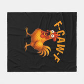 Couverture Polaire Poulet drôle F-Caw-F à la mode (Devant (Horizontal))