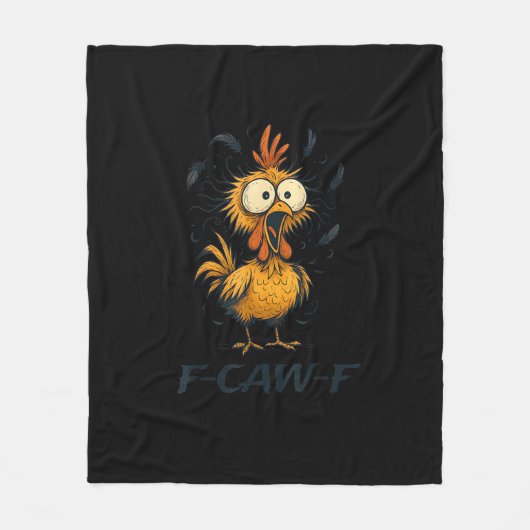 Couverture Polaire Poulet drôle F-Caw-F Graphique Minimal (Devant)