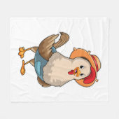 Couverture Polaire Poulet en fermier avec Casquette (Devant (Horizontal))