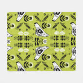 Couverture Polaire Poulet Hen Folk Art (Devant (Horizontal))