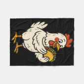 Couverture Polaire Poulet mangeant un taco _1 (Devant (Horizontal))