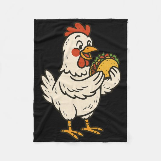Couverture Polaire Poulet mangeant un taco _1 (Devant)