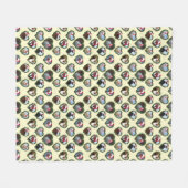 Couverture Polaire Poulets dans la couronne de coeur Noël (Devant (Horizontal))