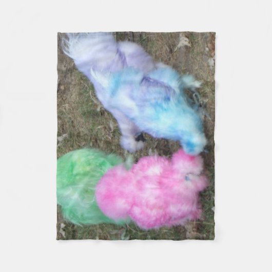 Couverture Polaire Poulets de Silkie teints par cravate dans des (Devant)