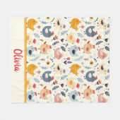 Couverture Polaire Poulets mignons dans la ferme Personnalisé (Devant (Horizontal))