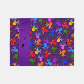 Couverture Polaire Poulpe pourpre nommé personnalisé d'arc-en-ciel (Devant (Horizontal))
