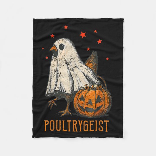 Couverture Polaire Poultrygeist Funny Halloween Chicken Ghost Costume (Devant)