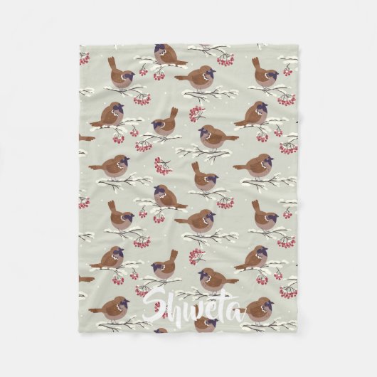 Couverture Polaire poupée de bébé Couchet de flottaison d'oiseaux de  (Devant)