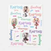 Couverture Polaire Poupée Éffrayante Halloween Thème avec nom (Devant)