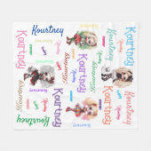 Couverture Polaire Poupée Éffrayante Halloween Thème avec nom (Devant (Horizontal))