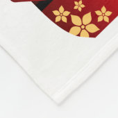 Couverture Polaire Poupée kokeshi japonaise aux fleurs de sakura (Coin)