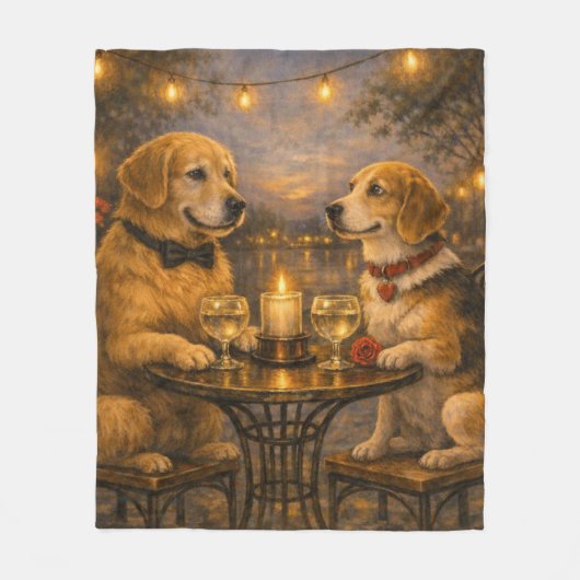 Couverture polaire pour dîner romantique pour chie (Devant)