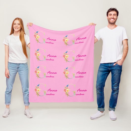 Couverture Polaire Pour Grand-Mère Avec Nom (En situation)