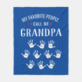 Couverture Polaire Pour Grand-père avec petits-enfants Nom personnali (Devant)