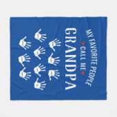Couverture Polaire Pour Grand-père avec petits-enfants Nom personnali (Devant (Horizontal))