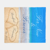 Couverture Polaire Pour l'instant | Coeurs à Sand Beach (Devant (Horizontal))