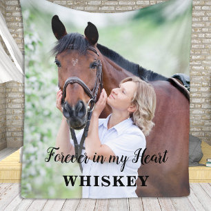Couverture Polaire Pour toujours dans mon coeur Custom Horse Photo Me