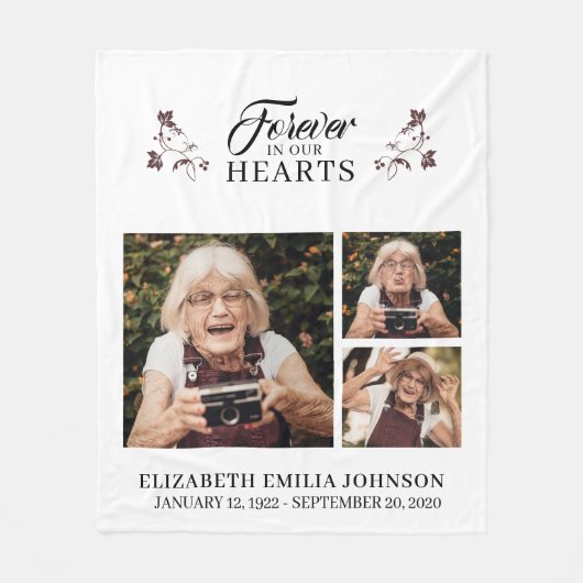 Couverture Polaire Pour toujours dans nos coeurs dans la mémoire aima (Devant)