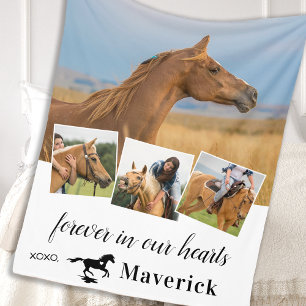 Couverture Polaire Pour toujours dans nos coeurs Pet Horse Memorial 4