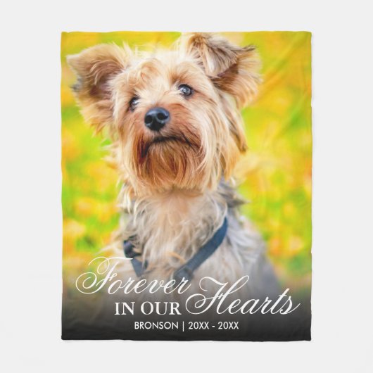 Couverture Polaire Pour toujours dans nos coeurs Photo Memorial (Devant)