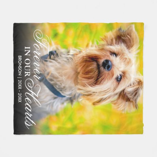 Couverture Polaire Pour toujours dans nos coeurs Photo Memorial (Devant (Horizontal))