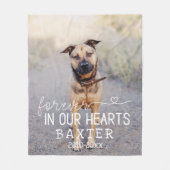 Couverture Polaire Pour toujours dans nos coeurs Photo Pet Memorial (Devant)