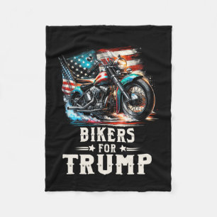 Couverture Polaire Pour Trump 2024 Motorcycle Patriotic American Drap