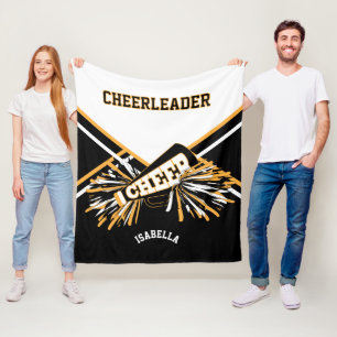 Couverture Polaire Pour un Pom-pom girl 📣 - Blanc, Or et Noir