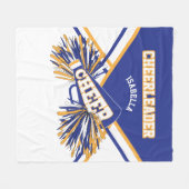 Couverture Polaire Pour un 📣 Pom-pom girl - Bleu, Or et Blanc 2 (Devant (Horizontal))