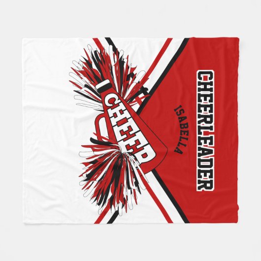 Couverture Polaire Pour un Pom-pom girl 📣 - Rouge, Blanc & Noir - Me (Devant (Horizontal))