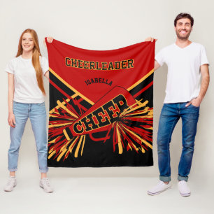 Couverture Polaire Pour un 📣 Pom-pom girl - Rouge foncé, Or & Noir
