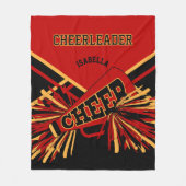 Couverture Polaire Pour un 📣 Pom-pom girl - Rouge foncé, Or & Noir (Devant)