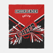 Couverture Polaire Pour un Pom-pom girl 📣 - Rouge, Noir et Blanc - P (Devant)