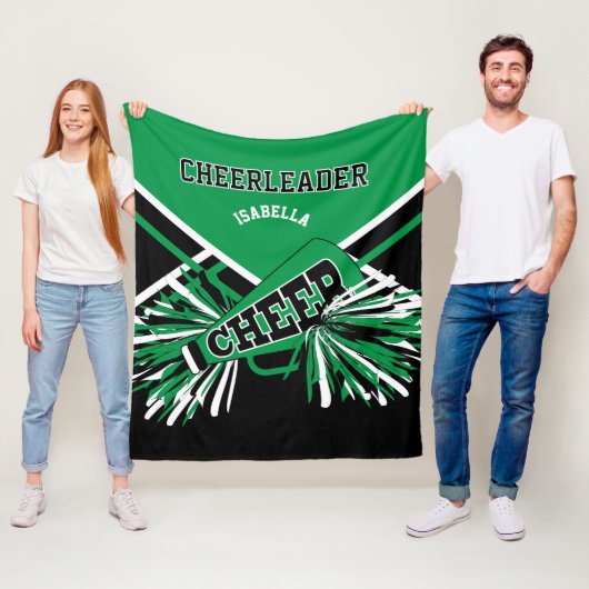 Couverture Polaire Pour une meneuse de claques - Vert, Blanc & Noir (En situation)