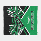 Couverture Polaire Pour une meneuse de claques - Vert, Blanc & Noir (Devant (Horizontal))