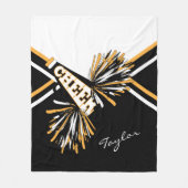 Couverture Polaire Pour une 📣 Pom-pom girl - Blanc, Or et Noir - Pet (Devant)